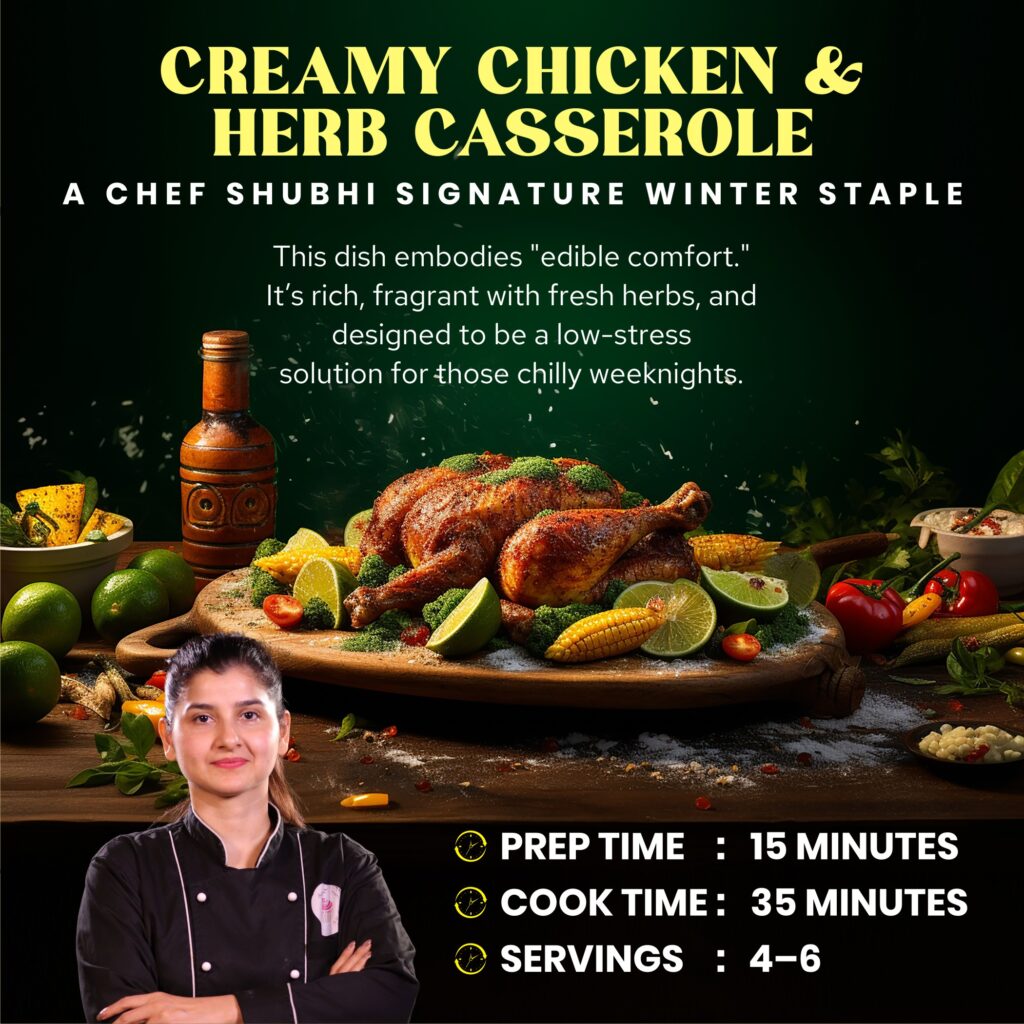 Creamy Chicken & Herb Casserole | A Chef Shubhi Signature Winter Staple